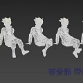 Game Movie Character Featuring Blonde Hair Black Coat And Multiple Sitting Poses