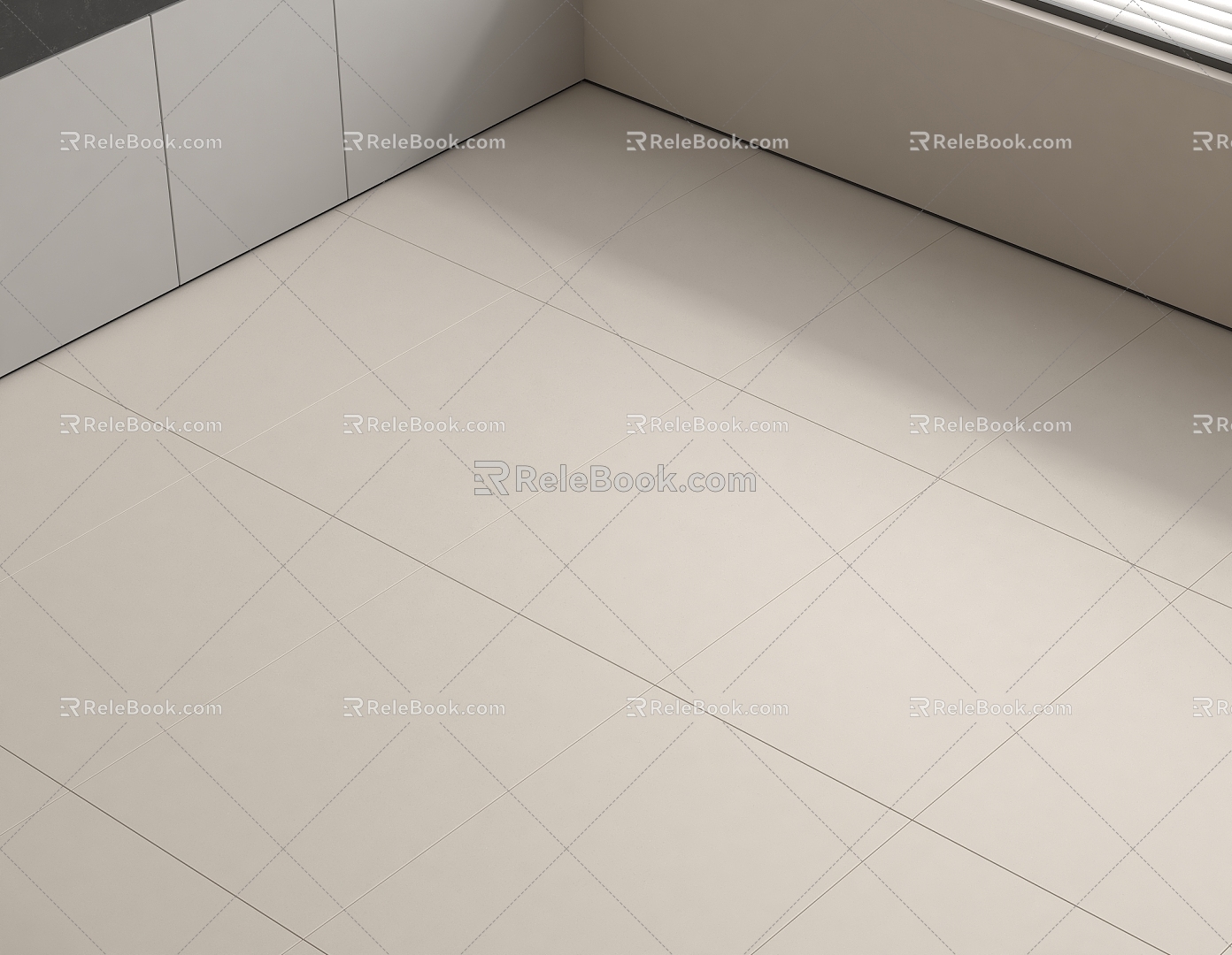 Modern Floor Tile Cream White Soft Light Floor Tile Milk White Soft Light Tile 3d model