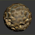 Golden Textured Pitted Sphere Decorative Household Ornament For Home Living Space