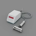 Medical Device White Unit With Red Digital Display Gray Cable Silver Probe On Metal Stand