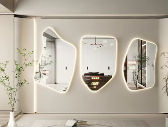 Modern Mirror Dressing Mirror Art Mirror Alien Mirror Floor Mirror Irregular Mirror Full-length Mirror 3d model