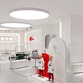 RC Fashion Store Modern Interior With Red Dress Mannequin Clothing Displays And Window Design