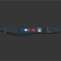 Detailed Blue Missile Model Featuring Ukrainian National Symbols UKR Markings and Yellow Stripe