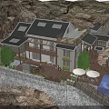 Scenic Rocky Mountain Guesthouse With Black Roof Skylights Wooden Terrace And Swimming Pool