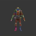 3D Model of Adventurer in Red Outfit With Wide Brimmed Hat and Strapped Gear