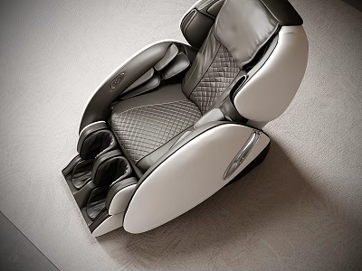 Modern Luxury Massage Chair With Leather Upholstery Ergonomic Design And Quilted Footrest 3d model