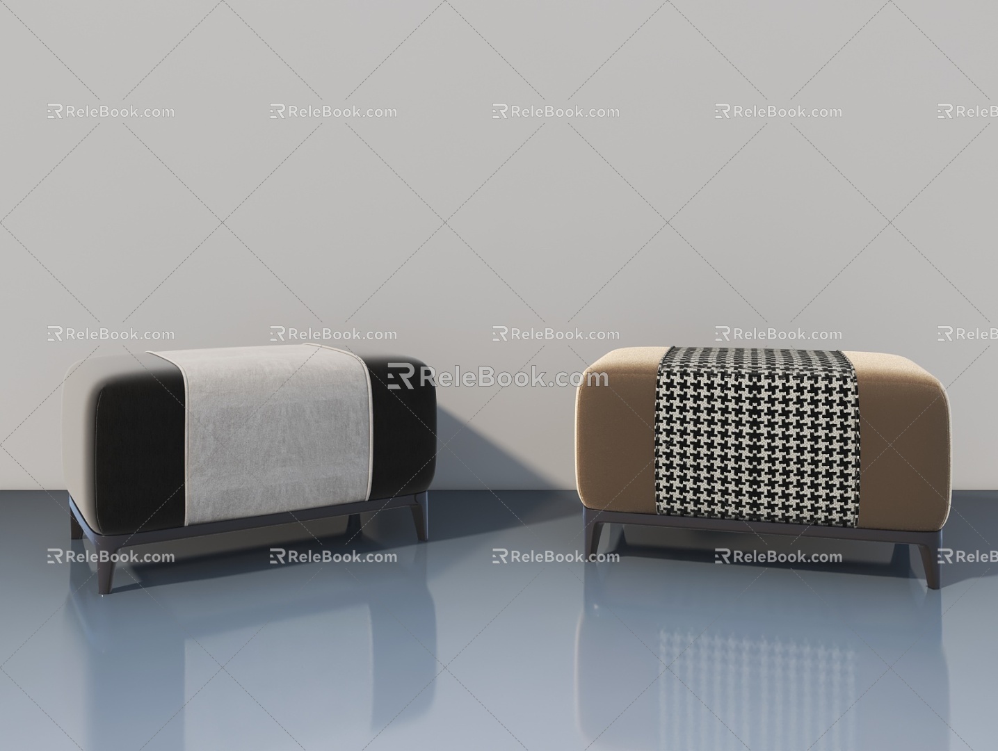 Sofa stool sofa stool pedal 3d model