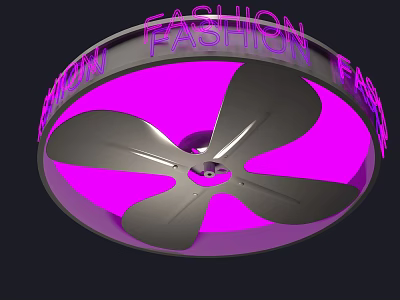 Modern Fashion Chandelier with Purple Background and Metallic Blades Design 3d model