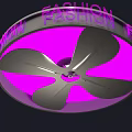 Modern Fashion Chandelier with Purple Background and Metallic Blades Design
