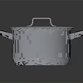 Stainless Steel Cooking Pot With Lid And Two Side Handles For Kitchen Use