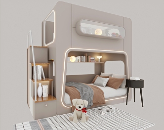 Light Luxury Style Bed 3d model