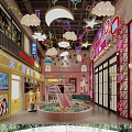 Retro Street Scene Featuring Neon Signs Vintage Arcade Machines And Brick Walls