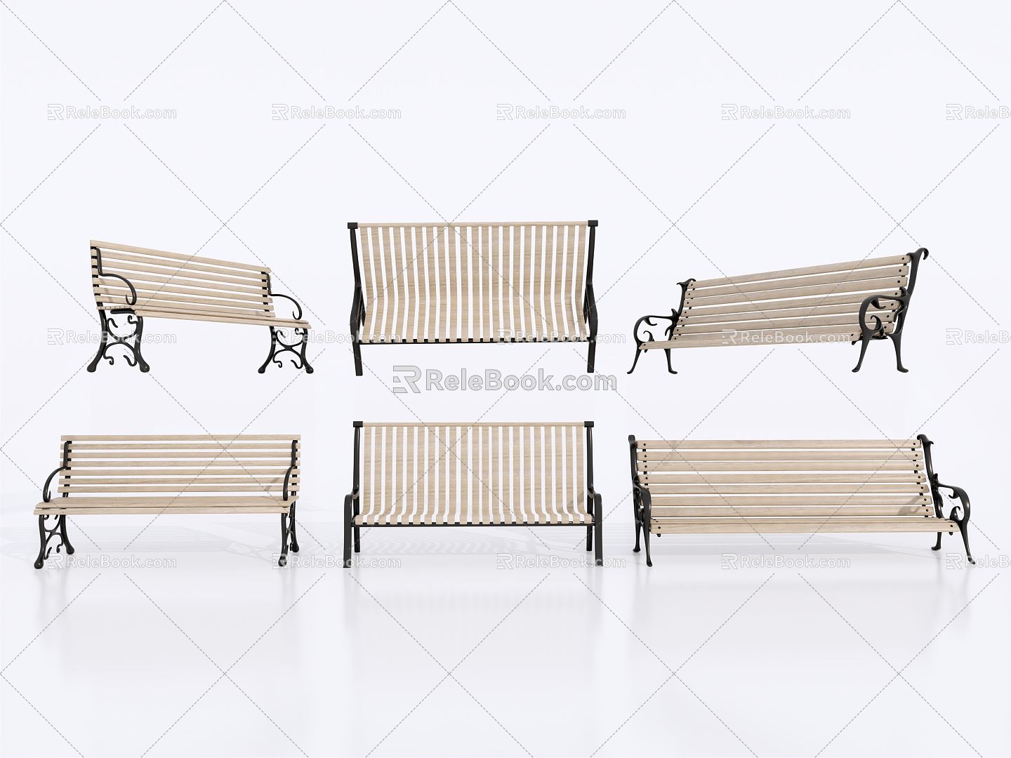 Modern Outdoor Chair Park Bench Rest Chair 3d model