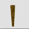 Ornate Golden Column With Detailed Carved Patterns And Smooth Cylindrical Design
