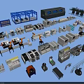 Industrial Factory With Robotic Arms Production Line Equipment And Storage Racks