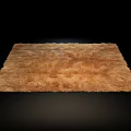 Brown Fluffy Square Rug With Shaggy Plush Texture And Soft Surface 3d model