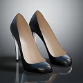 Black Patent Leather High Heels Stiletto Heel Classic Design for Women Footwear