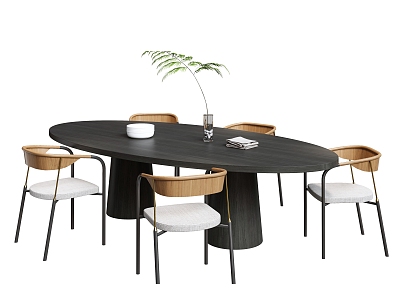 Modern Dining Table and Chair Combination 3d model