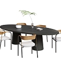 Modern Dining Table and Chair Combination 3d model