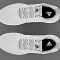 Adidas White Mesh Running Shoes With Three Stripe Design And Lace Up Closure