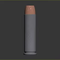 Weapon Bullet with Silver Casing and Copper Head 3D Model on Dark Background