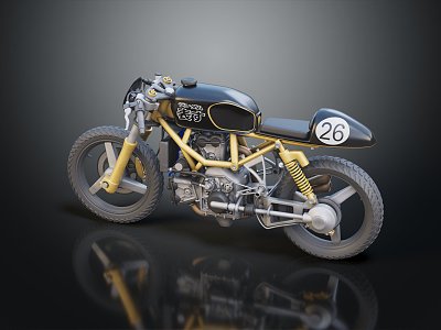 Modern Motocross Motorcycle Two-wheeled Motorcycle 3d model