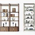 New Chinese-style Bookshelf Decorative Shelf Bookcase Combination 3d model
