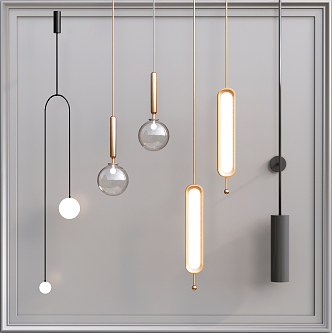 Modern chandelier luminaire combination 3d model