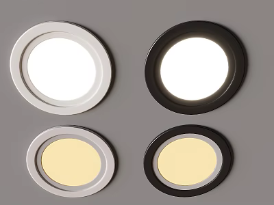 Recessed Spotlights White And Black With Warm White Light Modern Design Ceiling Lights For Home 3d model