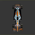 Formula 1 Racing Car With Blue And Orange Livery Cognizant Branding Aerodynamic Design