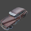 Vintage Car with Rusted Blue And Brown Exterior And Classic Design