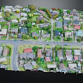 Modern Residential Area Aerial View With Houses Streets And Green Spaces