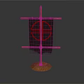 Traditional Wooden Banner Stand With Dark Fabric And Red Cross Symbol