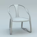 Modern Natural Wood Armchair With Curved Armrests And Simple Design