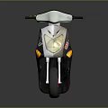 Stylish KYMCO Scooter With Black And White Body Yellow Accents Headlight And Seat