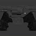 Two Black Revolvers Weapon With Metallic Finish And Textured Grip Design