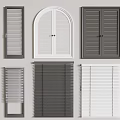 Various Styles Of Window Blinds Including Arched White And Gray Designs