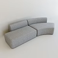 Gray Fabric Irregular Sofa With Curved Modular Design For Modern Living Space 3d model