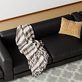 Pillow Sofa Pillow Striped Blanket Sofa Blanket Air-conditioning 3d model