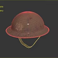 Military Weapon Helmet Featuring Dome Shaped Brim and Colorful Textured Surface