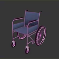 Blue Wheelchair With Metal Frame Fabric Seat Black Armrests And Spoked Wheels