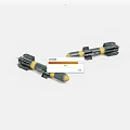 Two Military Missiles With Gray Body Yellow Tips And Yellow Stripes