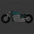 Vintage Teal Cruiser Motorcycle Design Featuring Leather Seat Chrome Exhaust And Reflective Surface