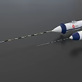 White And Blue Medical Probes With Long Slender Design And Red Logos