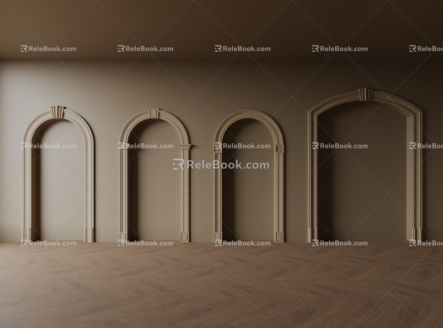 French style door cover curved door cover pass 3d model