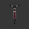 Red Vintage Bicycle With Black Handlebars Brown Seat Rear Rack And White Spokes