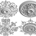 European-style lamp panel round ceiling 3d model