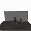 Modern Wooden Dining Chairs with Curved Legs and Woven Seat Design