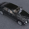 Black Bentley Luxury Sedan with Chrome Grille Headlights and Light Beige Leather Seats Interior