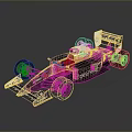 Lotus Honda Purple And Gold Formula 1 Racing Car With Sponsor Logos And Aerodynamic Design